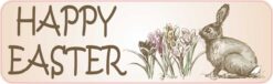Flowers and Bunny Happy Easter Vinyl Sticker