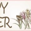 Flowers and Bunny Happy Easter Magnet