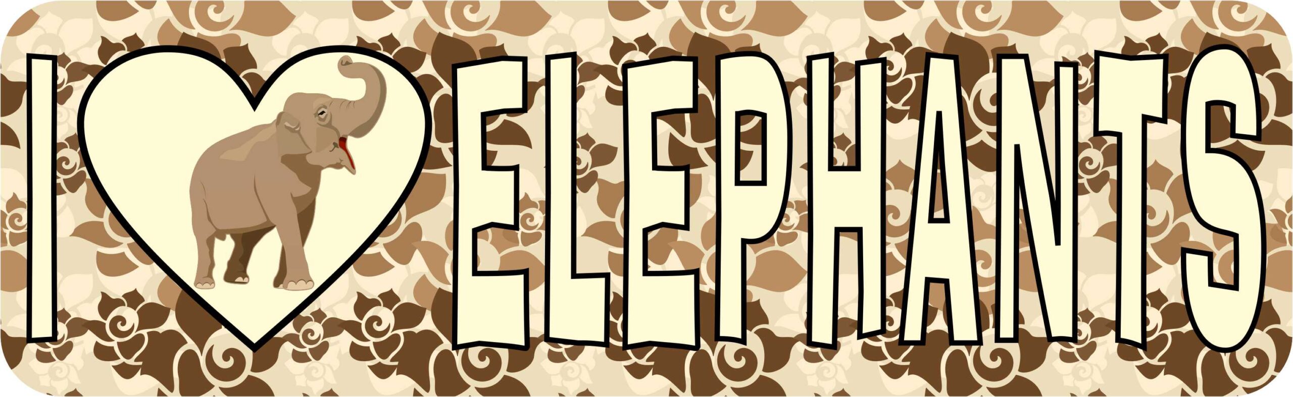I Love Elephants Magnet
