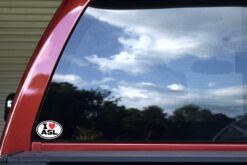 Oval I Love ASL Vinyl Stickers