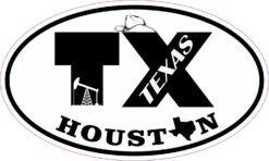 Oval Oil Rig Houston Texas Vinyl Sticker