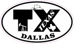 Oval Oil Rig Dallas Texas Vinyl Sticker