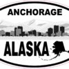 Skyline Oval Anchorage Alaska Vinyl Sticker