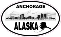 Skyline Oval Anchorage Alaska Vinyl Sticker
