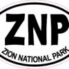 Oval Zion National Park Vinyl Sticker