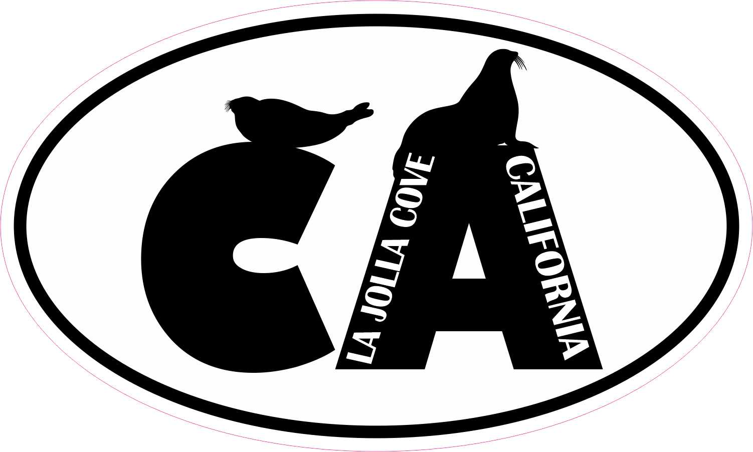 Oval La Jolla Cove CA Vinyl Sticker