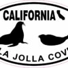 Oval La Jolla Cove California Vinyl Sticker