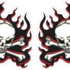Red Flame Skull Vinyl Stickers