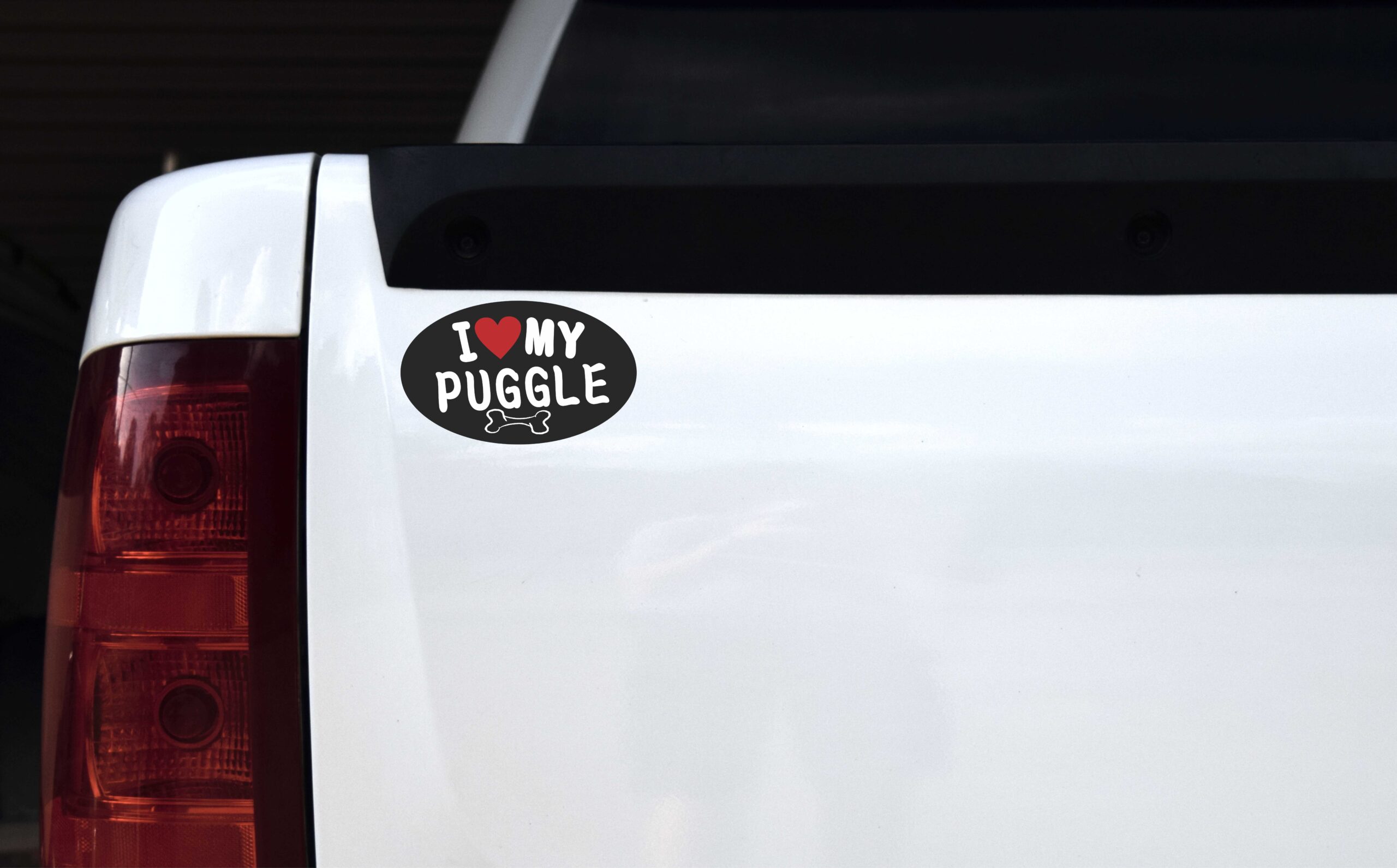 I Love My Puggle Vinyl Sticker