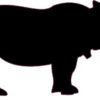Right Facing Rhinoceros Silhouette Vinyl Sticker