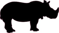 Right Facing Rhinoceros Silhouette Vinyl Sticker