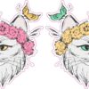 Flower Crown Cat Vinyl Stickers