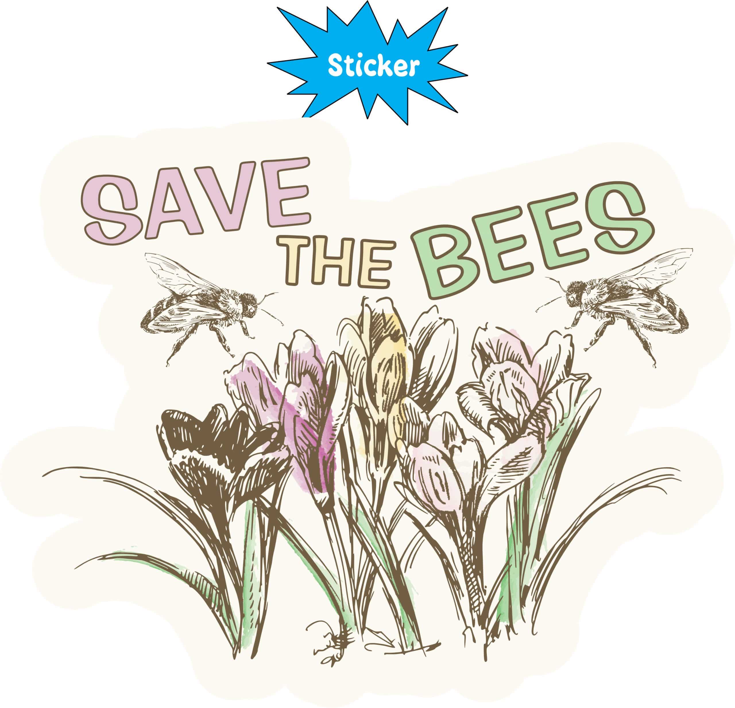 StickerTalk Save the Bees Vinyl Sticker, 5 inches x 4 inches - Image 2