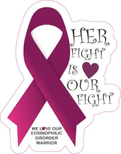 Her Fight Is Our Fight Eosinophilic Disorder Ribbon Vinyl Sticker