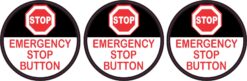 Emergency Stop Button Vinyl Stickers