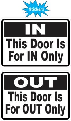 Alternative view of StickerTalk Door In Door Out Vinyl Stickers, 1 sheet of 2 stickers, 3.5 inches x 2.5 inches each