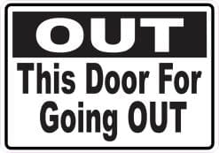 StickerTalk This Door for Going Out Vinyl Sticker, 5 inches x 3.