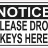 Please Drop Keys Here Vinyl Sticker