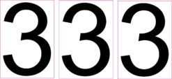Number 3 Vinyl Stickers