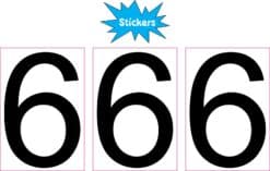 StickerTalk Number 6 Vinyl Stickers, 1 sheet of 3 stickers, 1.7