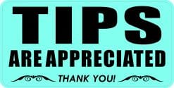 StickerTalk Aqua Tips Are Appreciated Magnet, 5 inches x 3 inche