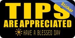Alternative view of StickerTalk Have a Blessed Day Tips Appreciated Vinyl Sticker, 5