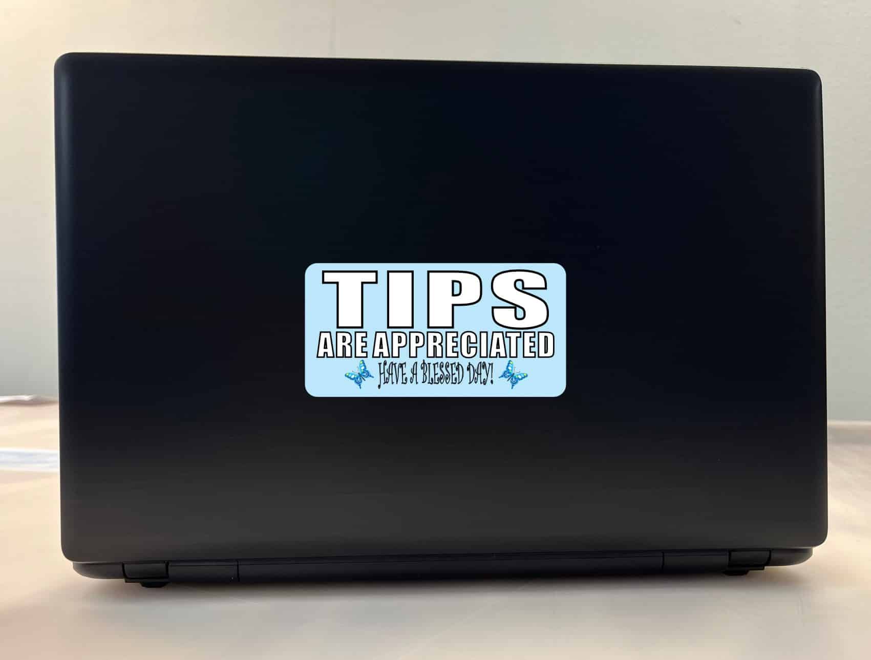 StickerTalk Blue Tips Appreciated Vinyl Sticker, 5 inches x 3 inches - Image 3
