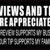 Reviews and Tips Appreciated Vinyl Sticker