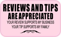 Pink Reviews and Tips Appreciated Vinyl Sticker