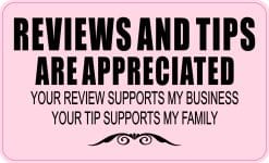 StickerTalk Pink Reviews and Tips Appreciated Magnet, 5 inches x 3 inches