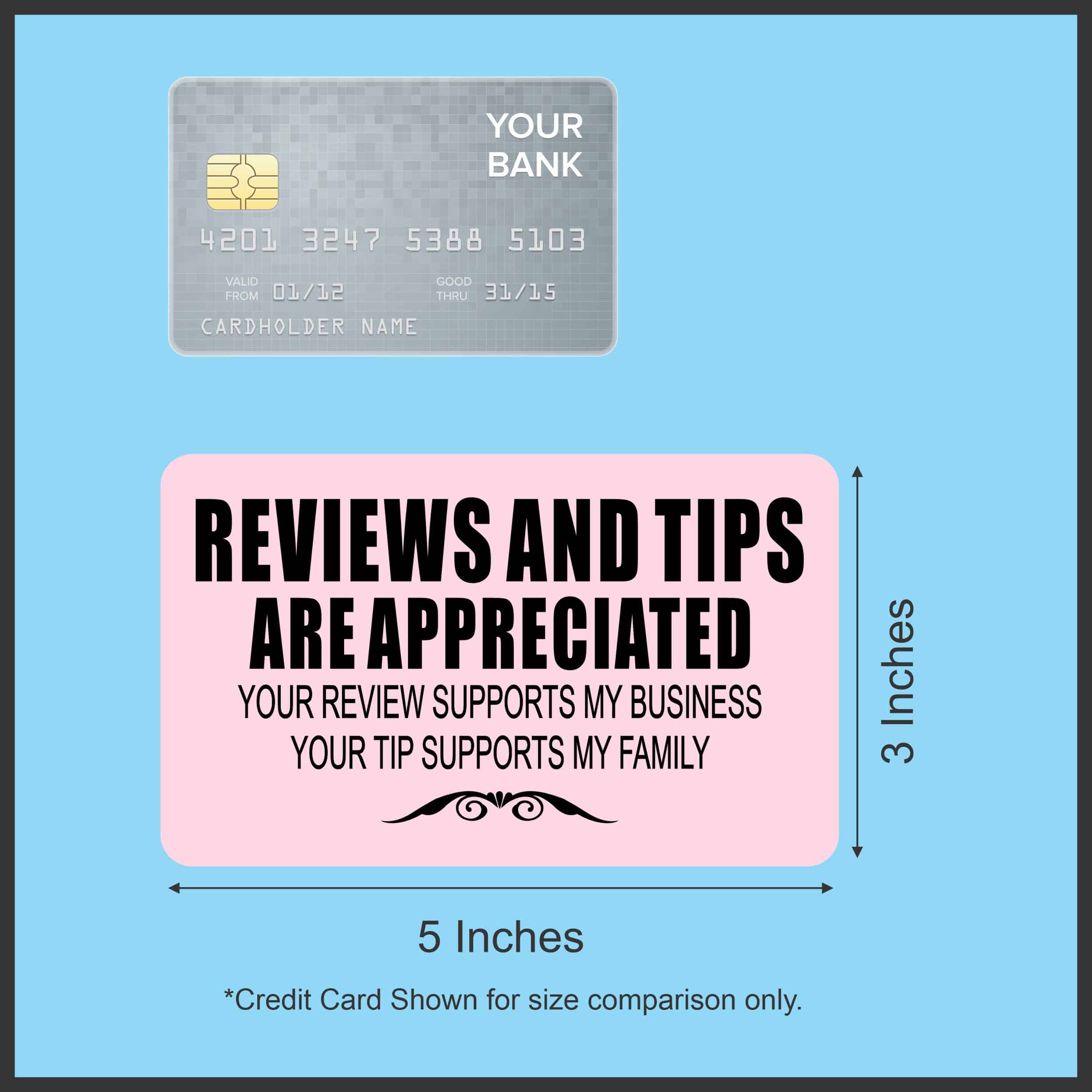 StickerTalk Pink Reviews and Tips Appreciated Magnet, 5 inches x 3 inches - Image 3