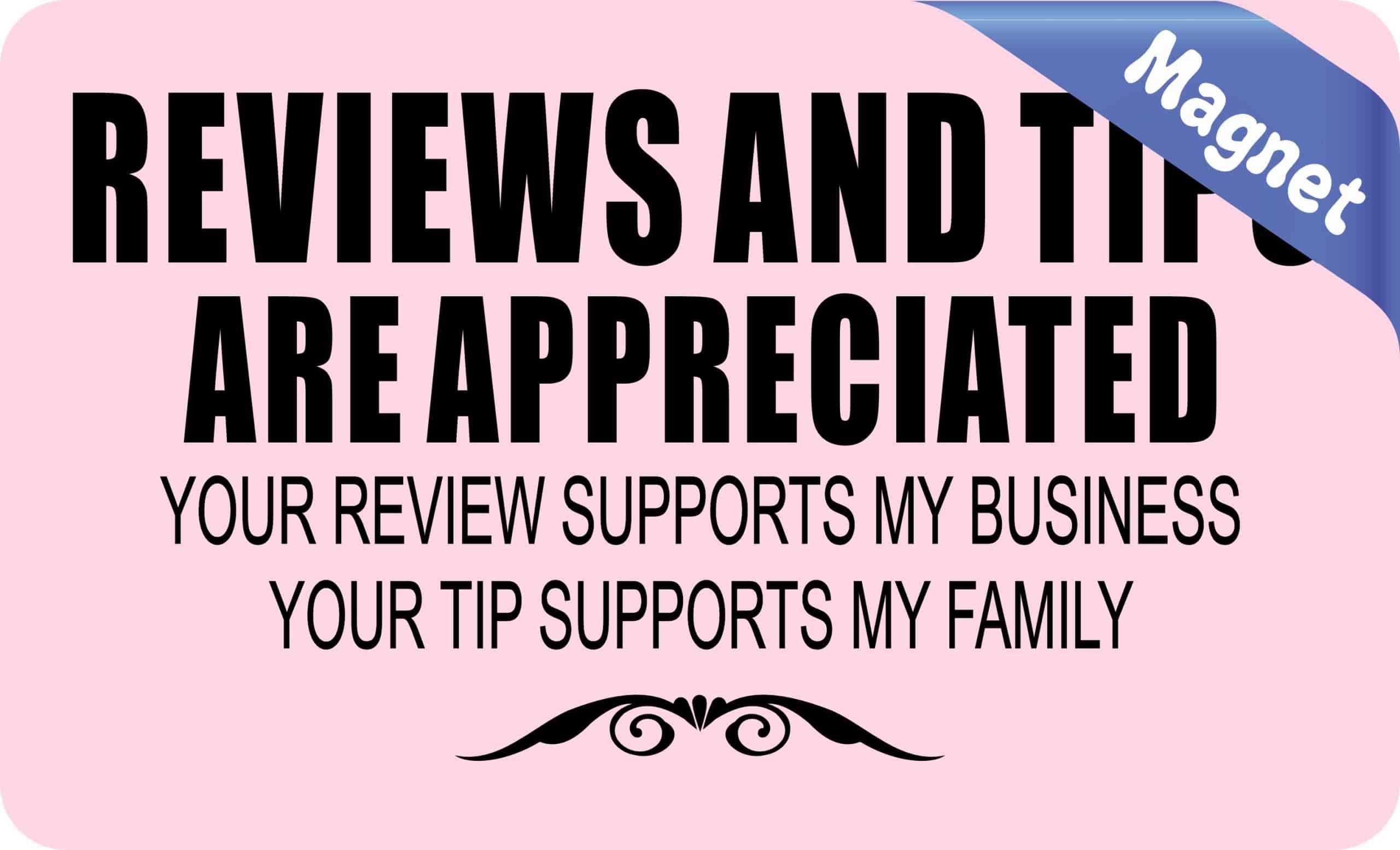 StickerTalk Pink Reviews and Tips Appreciated Magnet, 5 inches x 3 inches - Image 2