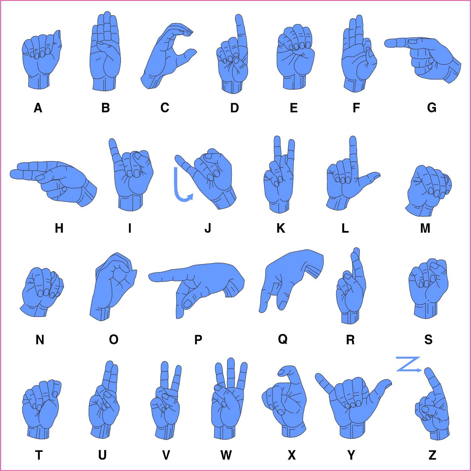 StickerTalk ASL Alphabet Magnet, 5 inches x 5 inches