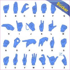 Alternative view of StickerTalk ASL Alphabet Vinyl Sticker, 5 inches x 5 inches