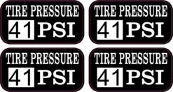 Tire Pressure 41 PSI Vinyl Stickers