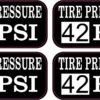 Tire Pressure 42 PSI Vinyl Stickers