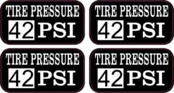 Tire Pressure 42 PSI Vinyl Stickers