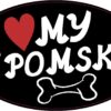 Oval I Love My Pomsky Vinyl Sticker