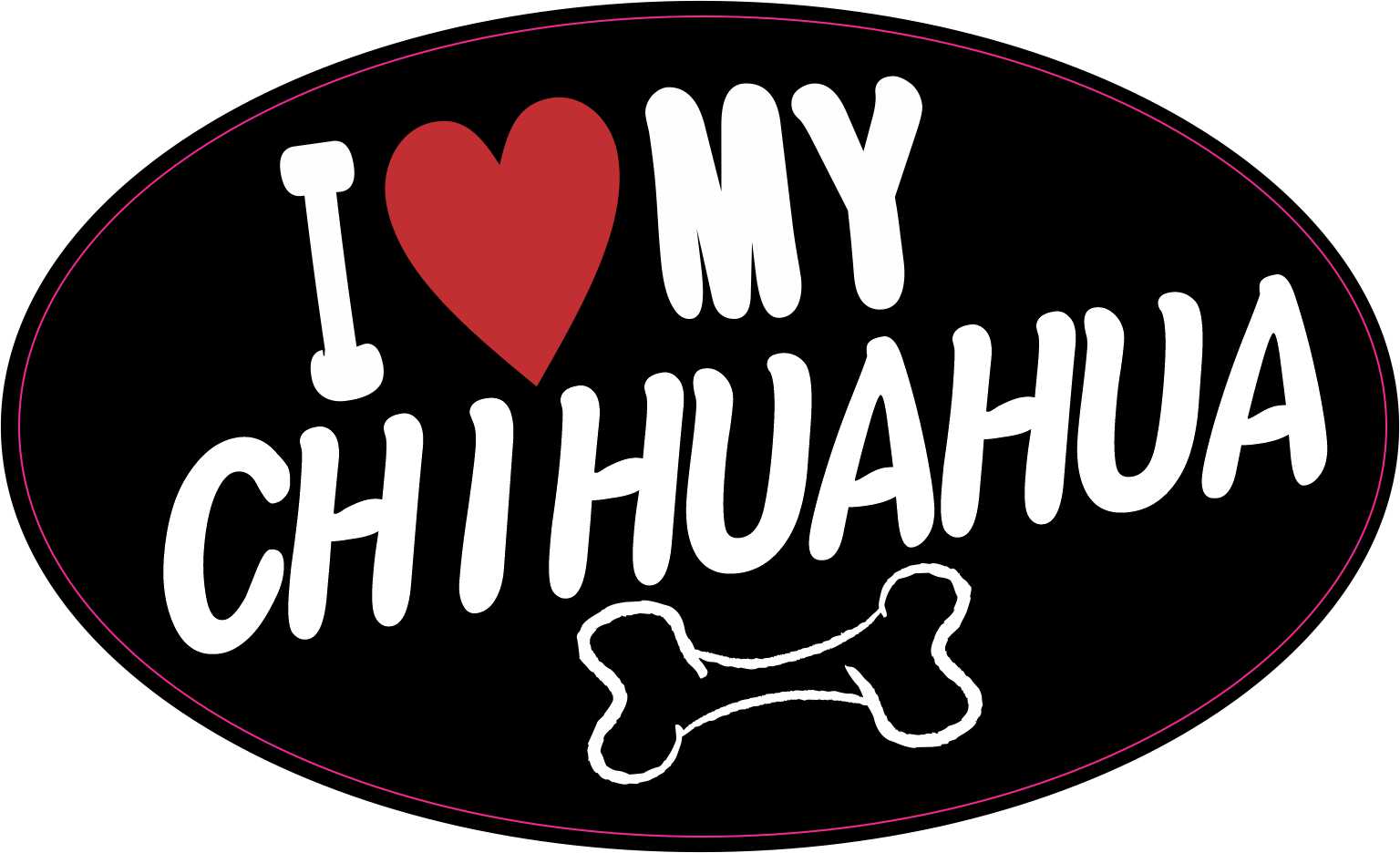 Oval I Love My Chihuahua Vinyl Sticker