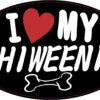 Oval I Love My Chiweenie Vinyl Sticker