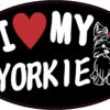 Sketch Oval I Love My Yorkie Vinyl Sticker