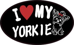 Sketch Oval I Love My Yorkie Vinyl Sticker