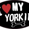 Oval I Love My Yorkie Vinyl Sticker