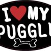 I Love My Puggle Vinyl Sticker