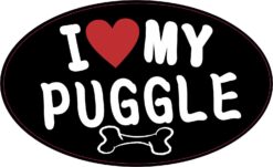 I Love My Puggle Vinyl Sticker