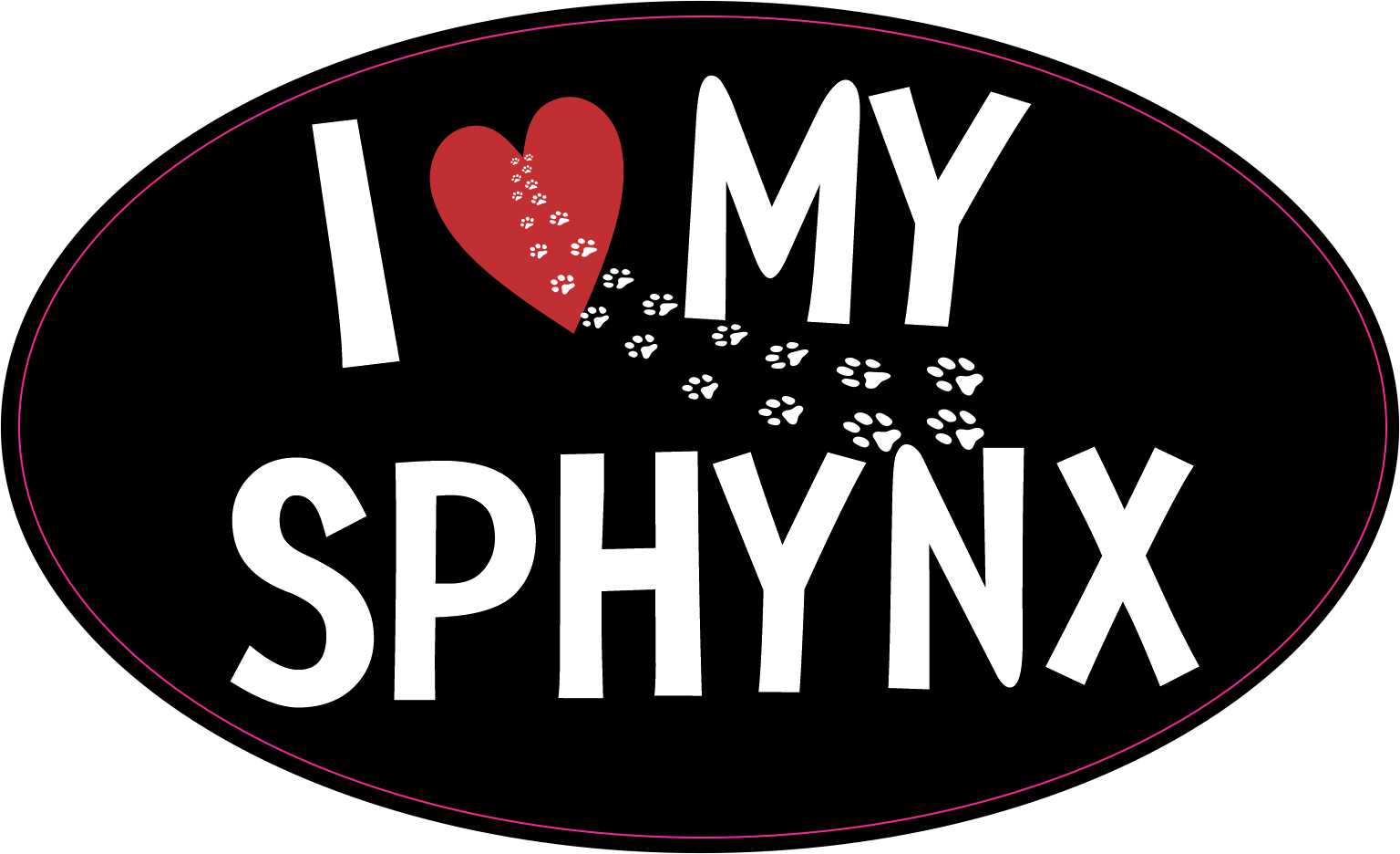 I Love My Sphynx Vinyl Sticker