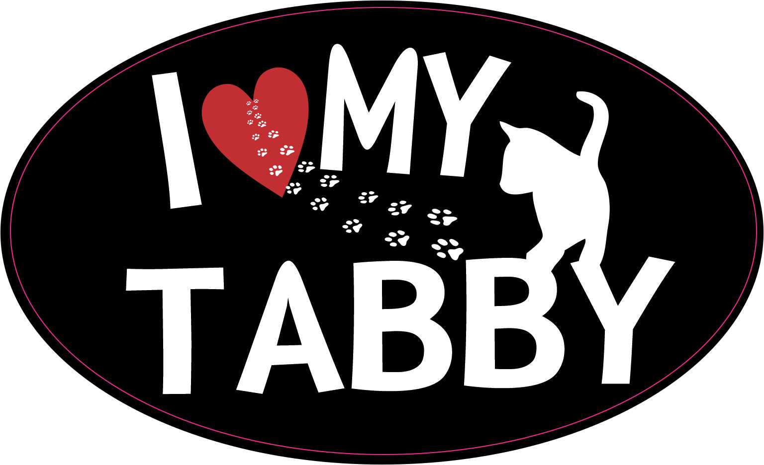 I Love My Tabby Vinyl Sticker
