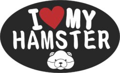 I Love My Hamster Vinyl Sticker