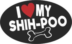 I Love My Shih-Poo Vinyl Sticker