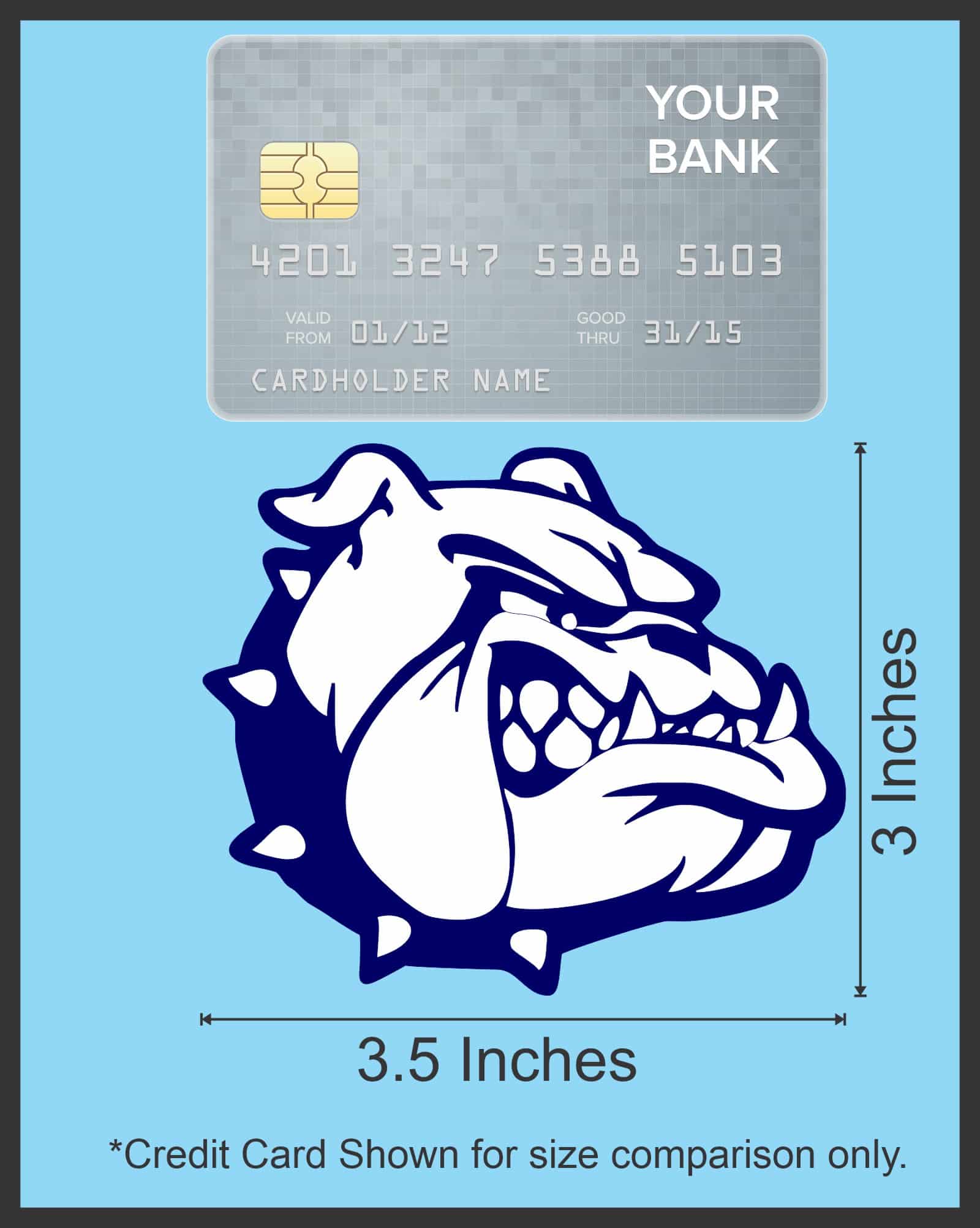 StickerTalk Right Facing Blue Bulldog Vinyl Sticker, 3.5 inches x 3 inches - Image 8